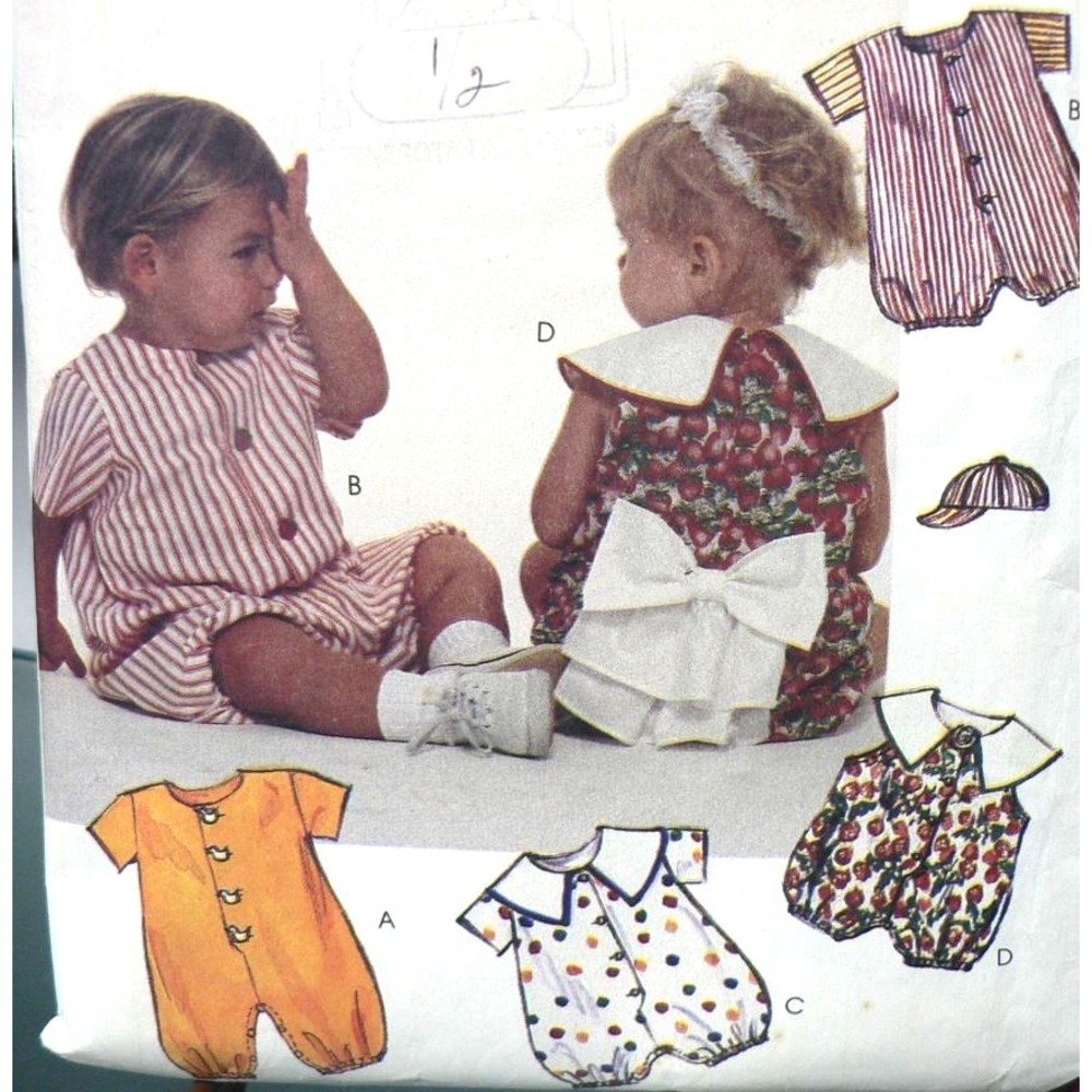 Vintage McCall's Sewing Pattern-#5952 Toddler Jumpsuit Romper & Hat SM-XL Cut